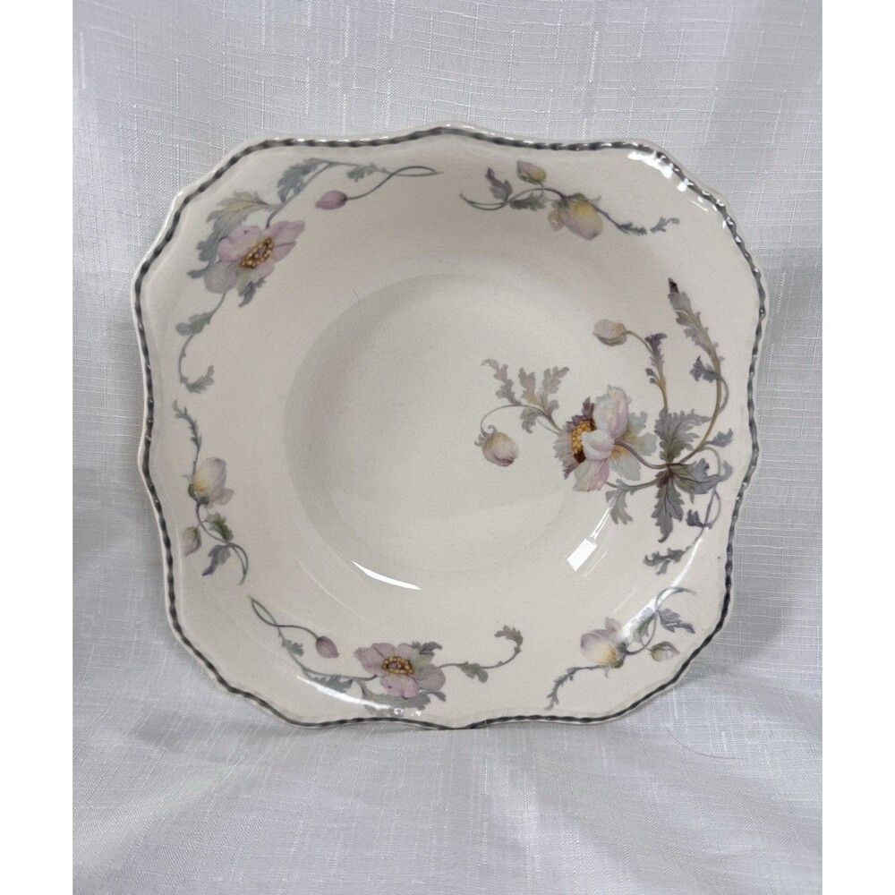 1930s Vintage Stuebenville Ivory Serving Bowl 8” STB137 Rare Rose Dawn Pattern